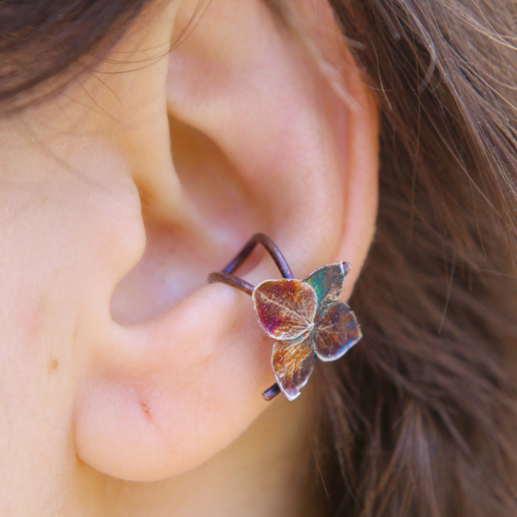 Cuff in silver, Hydrangea , фото 2
