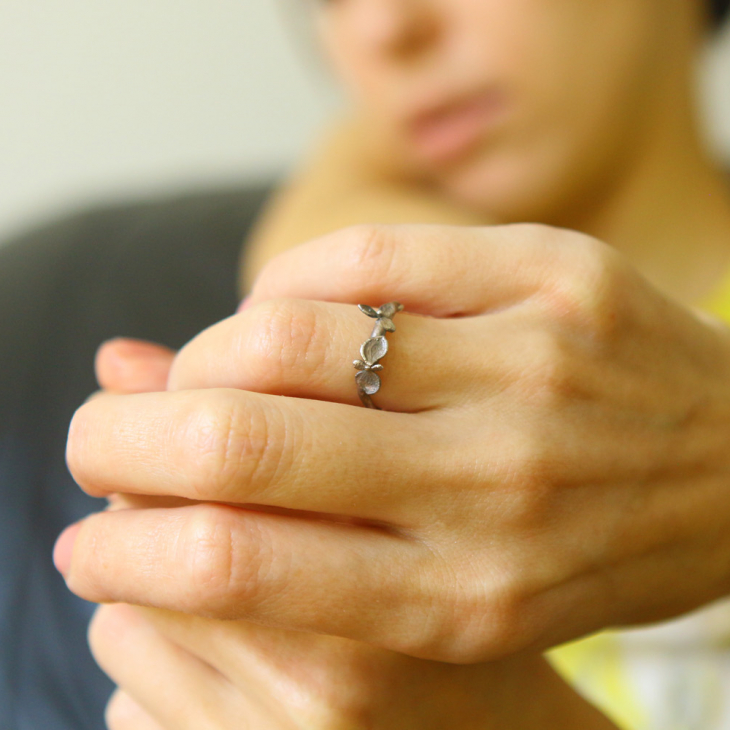 Ring in silver, Hydrangea , фото 2