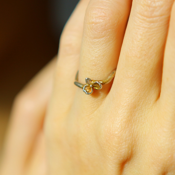 Ring in silver, Hydrangea , фото 3
