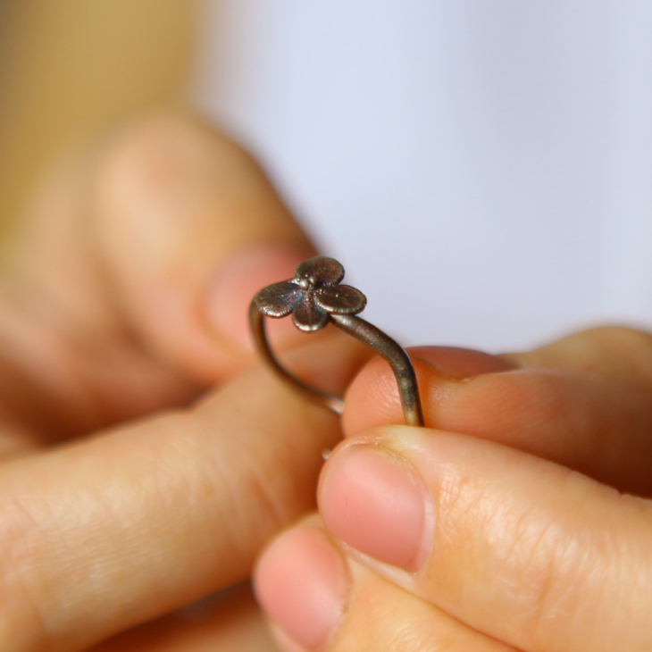Ring in silver, Hydrangea , фото 3