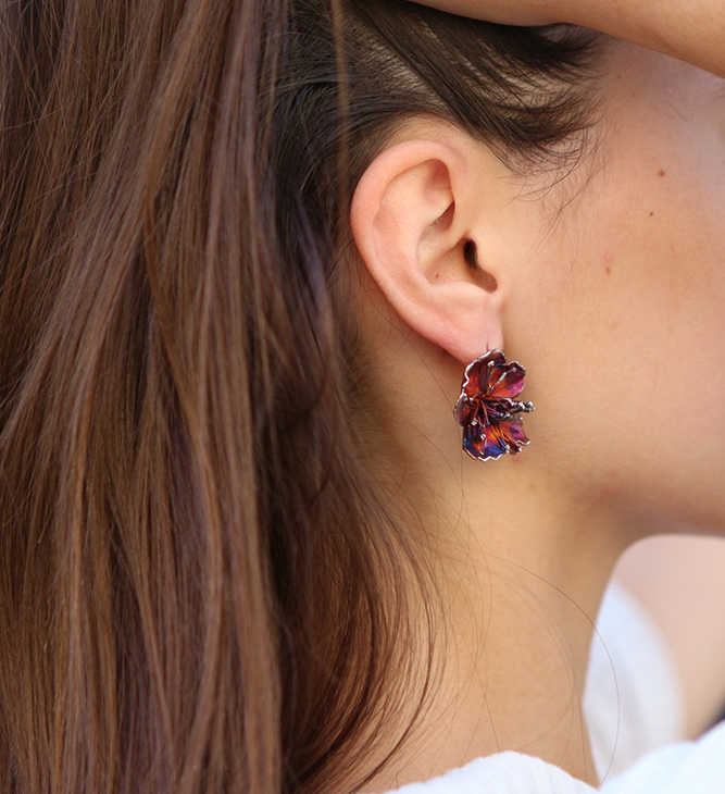 Серьги в серебре Fleur de Magique, Абрикос, фото 3