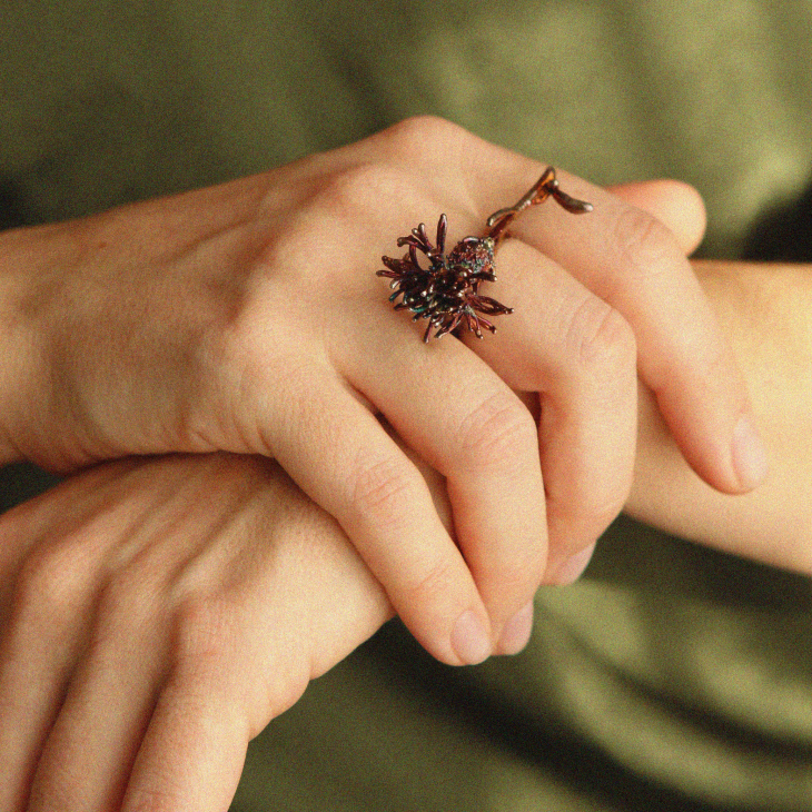 Кольцо в серебре Fleur de Magique, Василек, фото 3