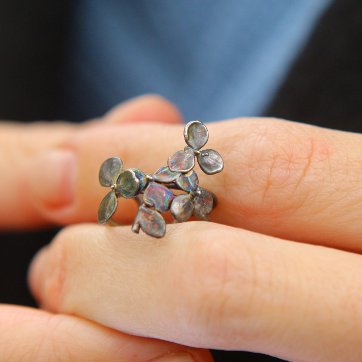 Cuff in silver, Hydrangea, фото 2
