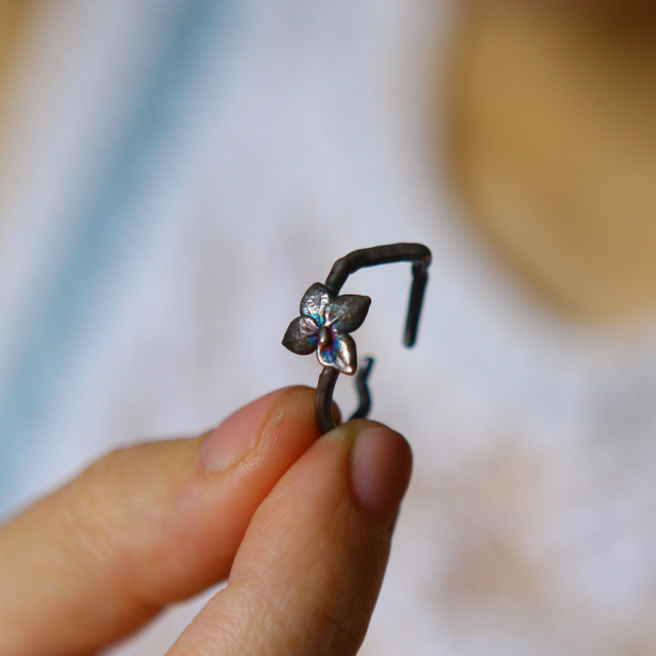 Ring in silver, Hydrangea , фото 2