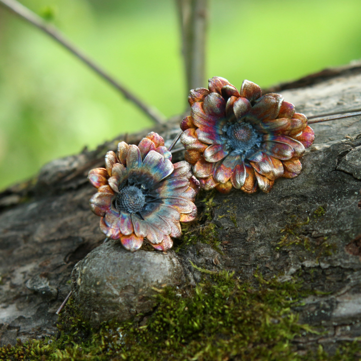 Серьги в серебре Fleur de Magique, Хризантема, фото 5