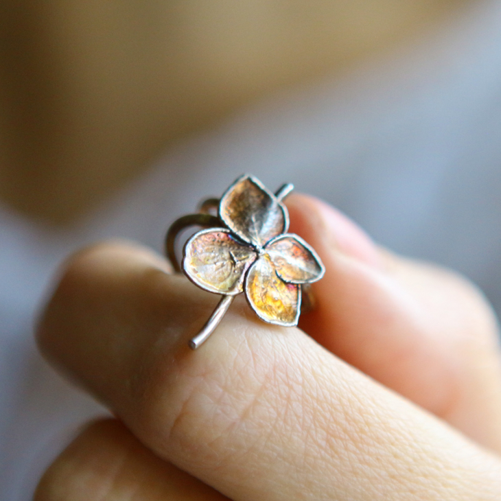 Cuff in silver, Hydrangea, фото 2