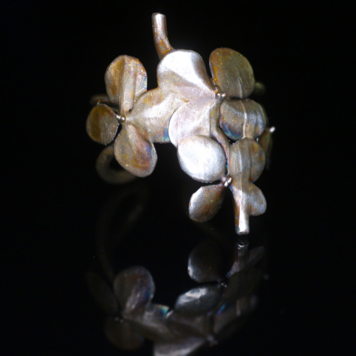 Cuff in silver, Hydrangea , фото 3