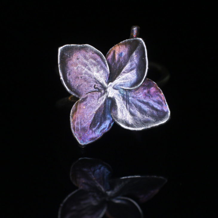 Cuff in silver, Hydrangea , фото 3