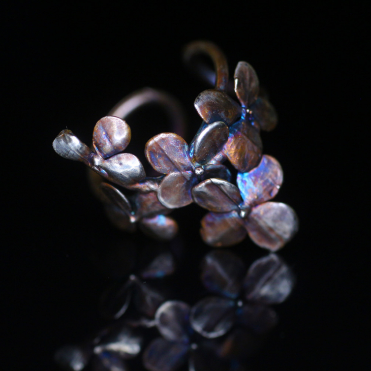 Cuff in silver, Hydrangea , фото 3