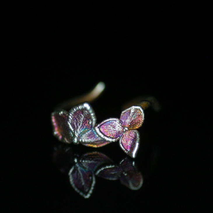 Ring in silver, Hydrangea , фото 3