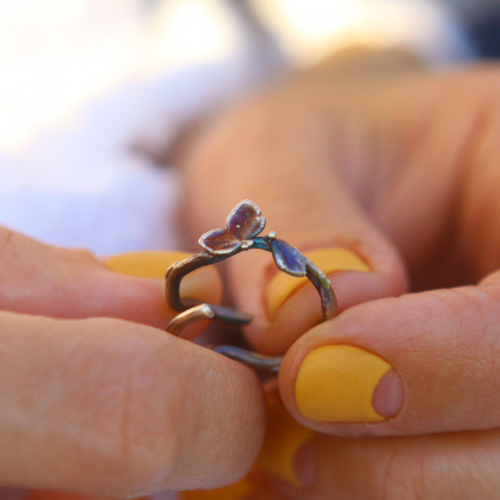 Rings in silver, Hydrangea , фото 3