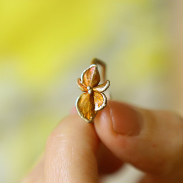 Ring in silver, Hydrangea , фото 3