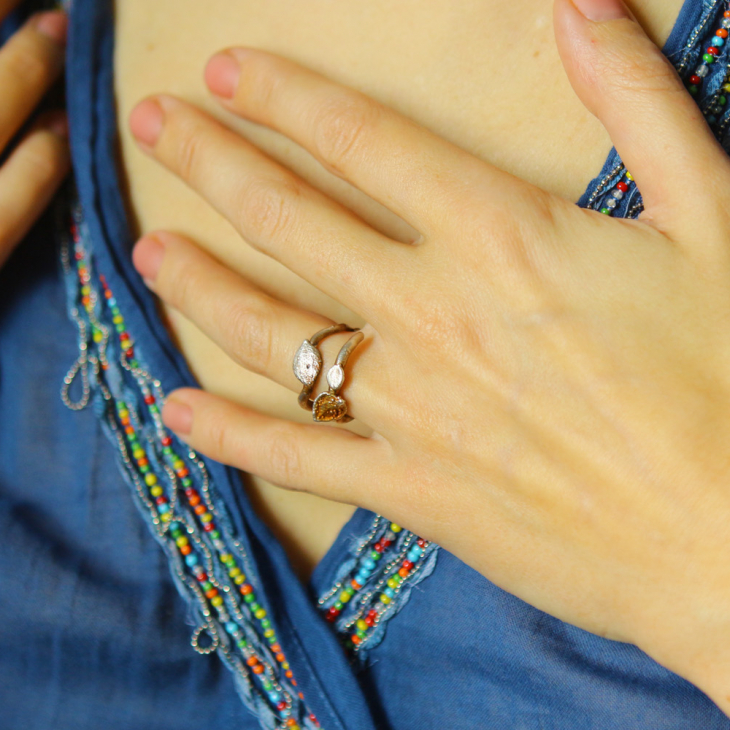 Ring in silver, Hydrangea , фото 2