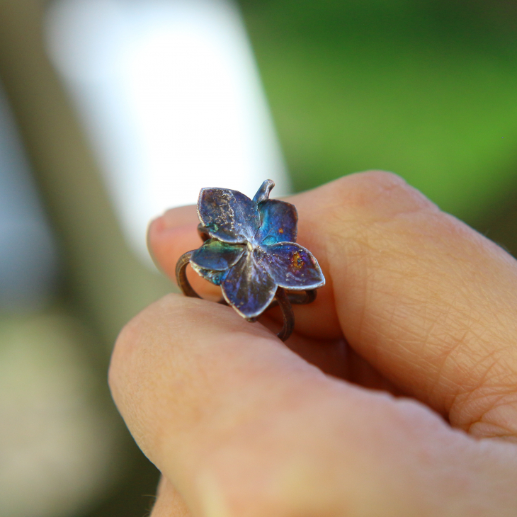 Cuff in silver, Hydrangea , фото 2