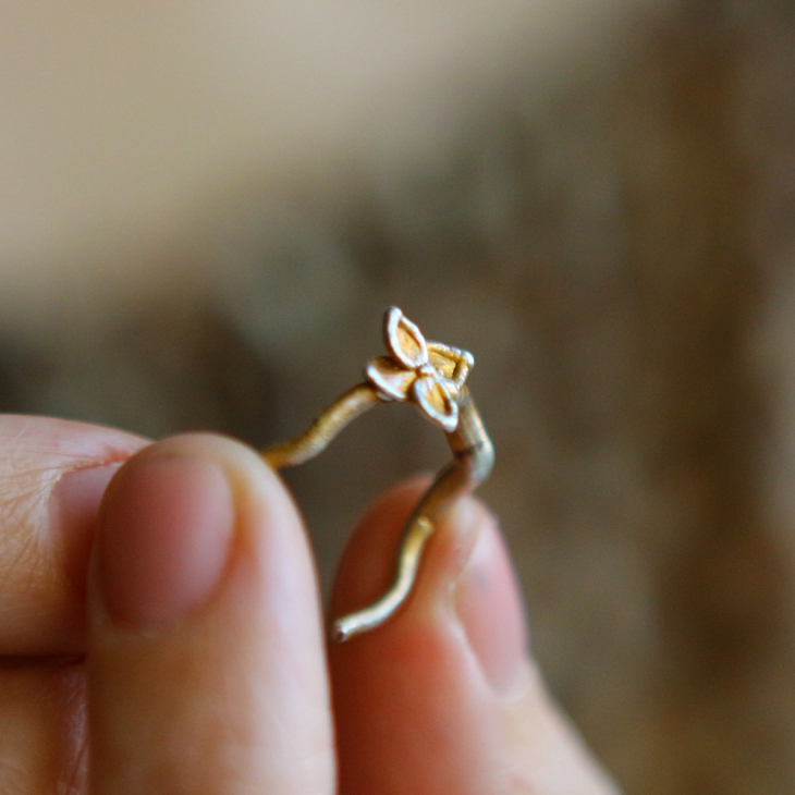 Ring in silver, Hydrangea , фото 4