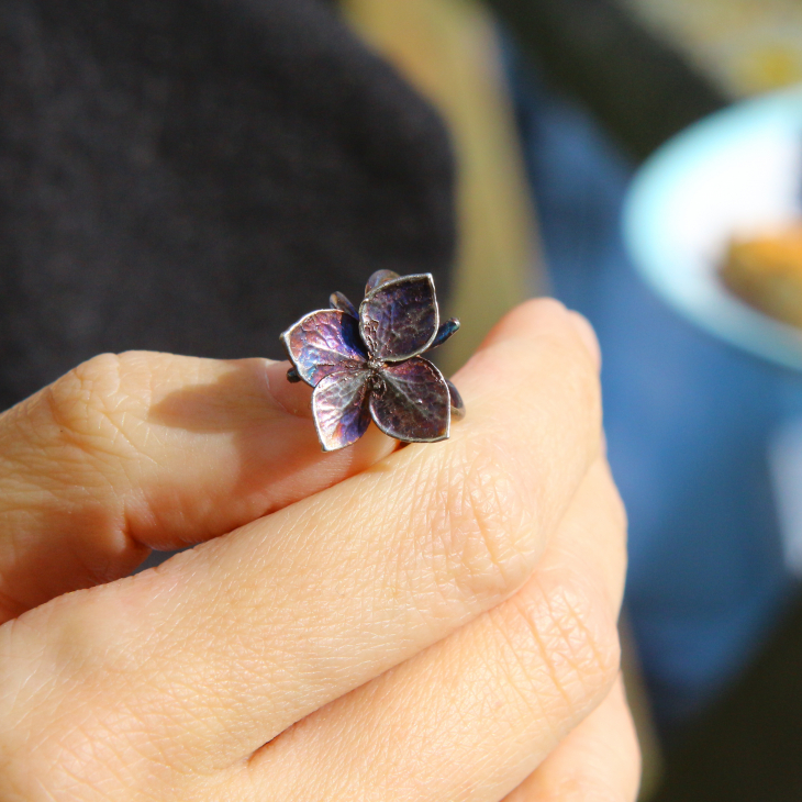 Cuff in silver, Hydrangea , фото 3