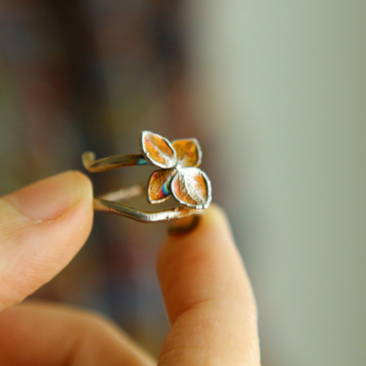 Ring in silver, Hydrangea , фото 2