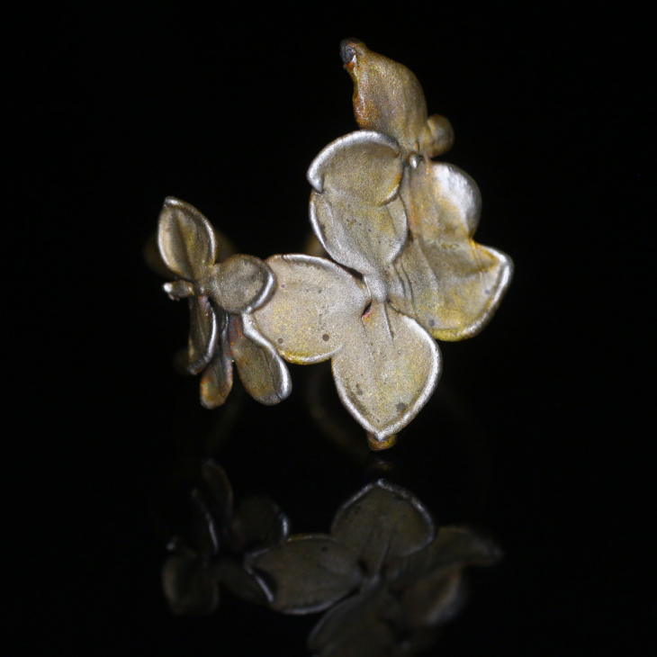 Cuff in silver, Hydrangea , фото 3