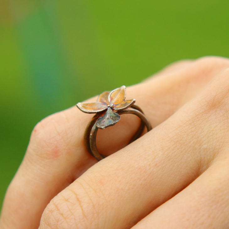 Cuff in silver, Hydrangea , фото 2