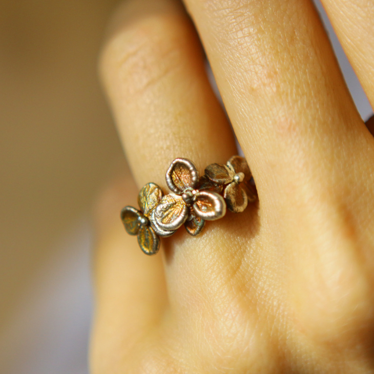 Ring in silver, Hydrangea , фото 2