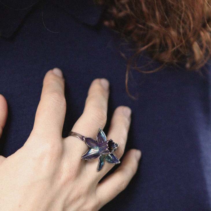 Кольцо в серебре Fleur de Magique, Нарцисс, фото 3