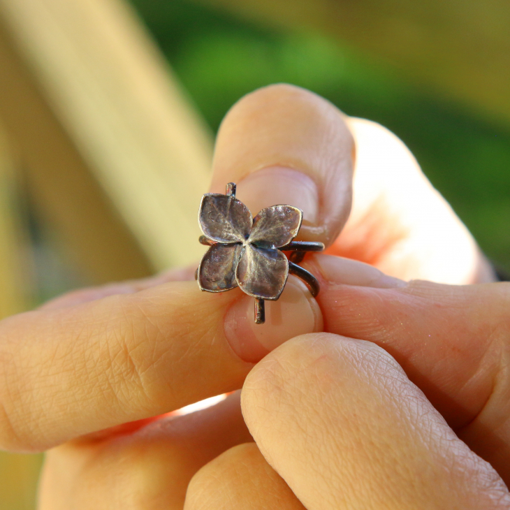 Cuff in silver, Hydrangea , фото 3