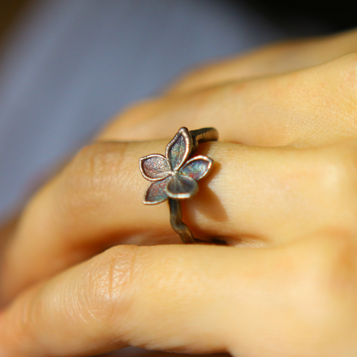 Ring in silver, Hydrangea , фото 2