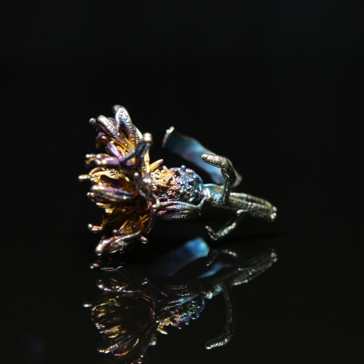 Кольцо в серебре Fleur de Magique, Василек, фото 1
