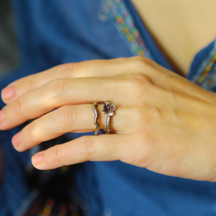 Ring in silver, Hydrangea , фото 1