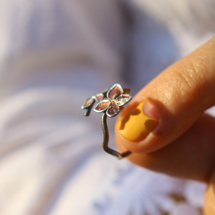 Rings in silver, Hydrangea , фото 4