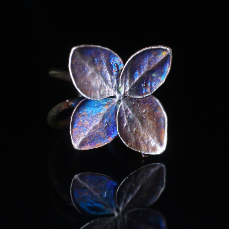 Cuff in silver, Hydrangea , фото 3