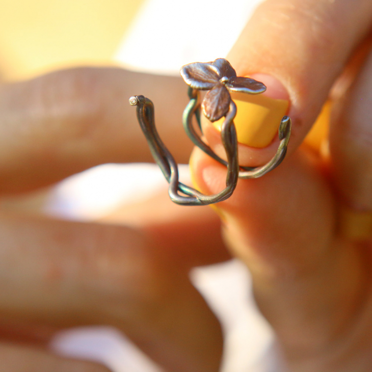 Rings in silver, Hydrangea , фото 4