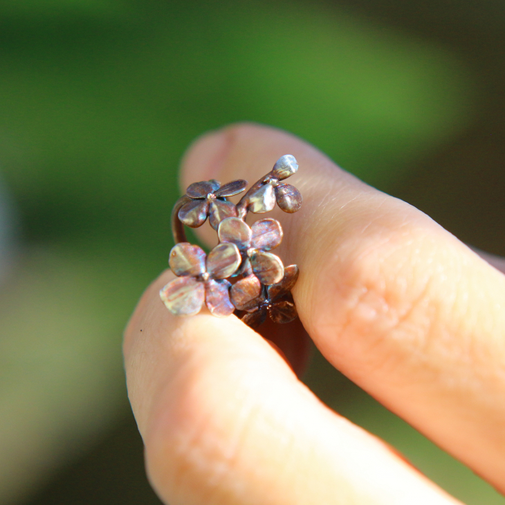 Cuff in silver, Hydrangea , фото 2