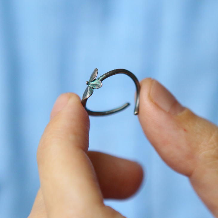 Ring in silver, Hydrangea , фото 2