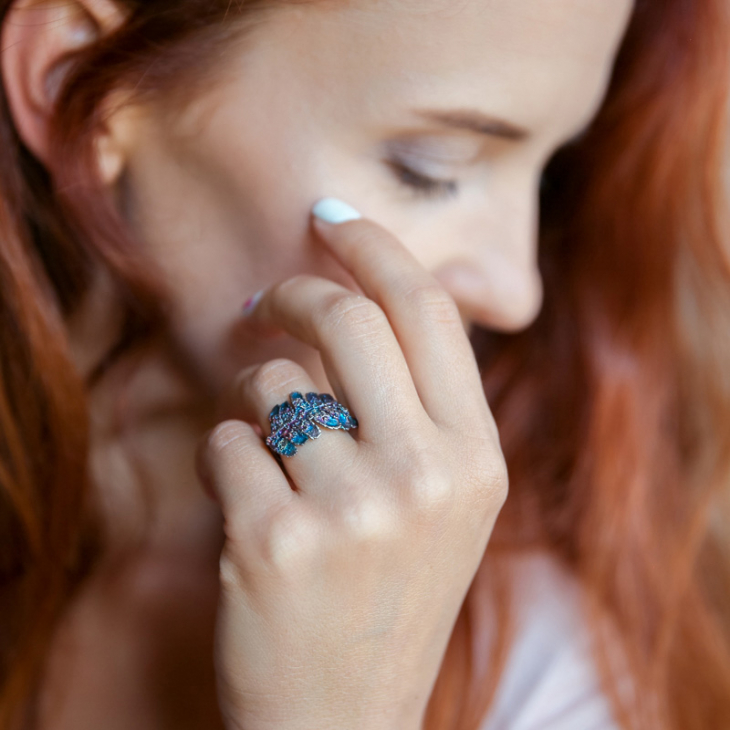 Кольцо в серебре Fern Flower, Папоротник, фото 2