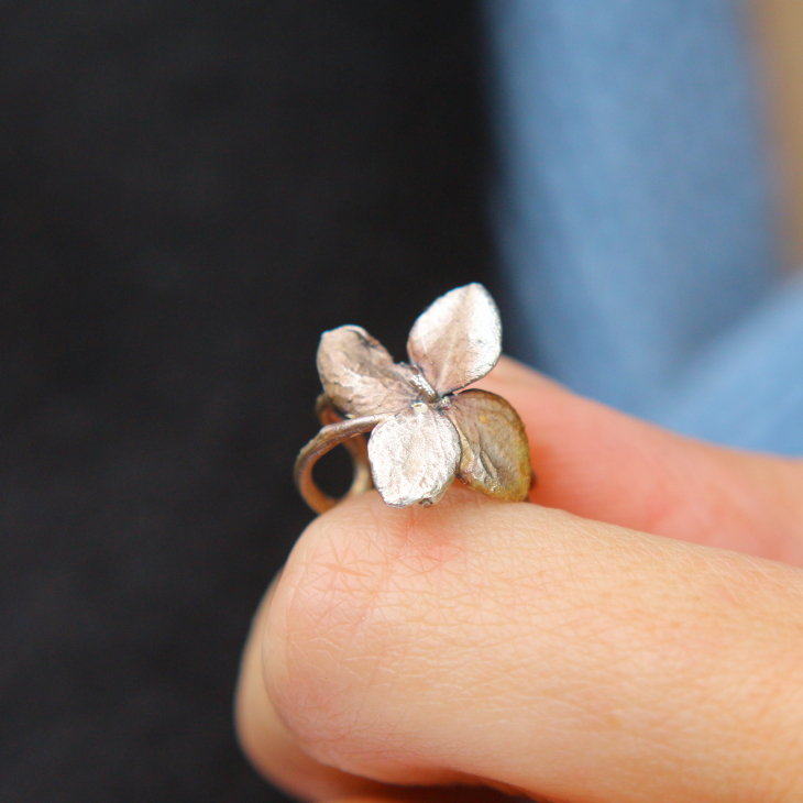 Cuff in silver, Hydrangea, фото 2