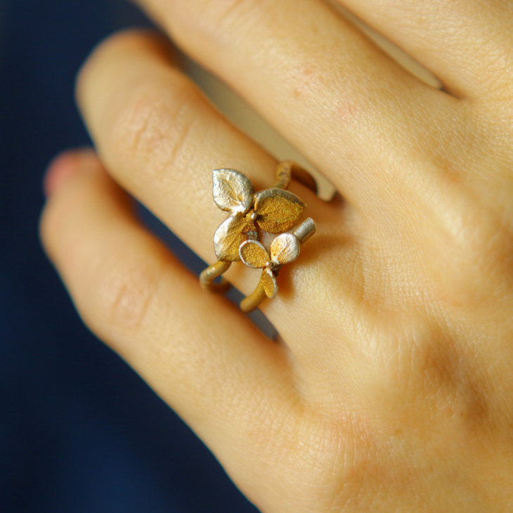 Ring in silver, Hydrangea , фото 2