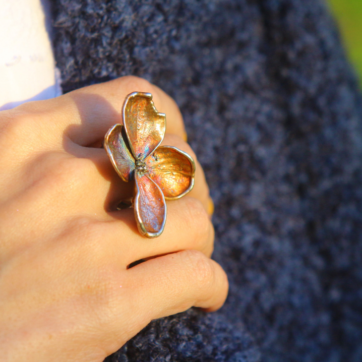 Rings in silver, Hydrangea , фото 5