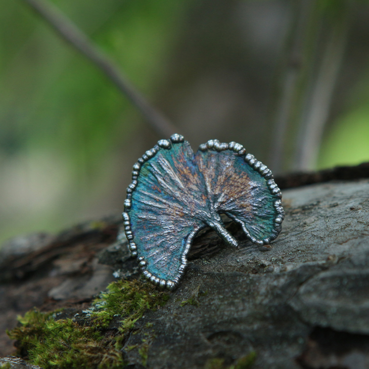 Моносерьга в серебре Love Alchemy, Гинкго, фото 4