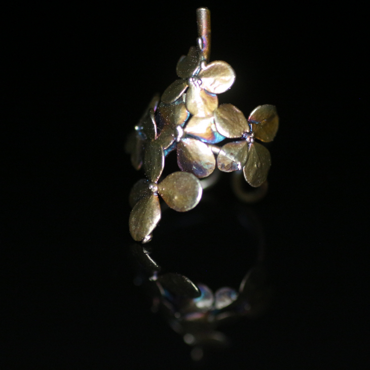 Cuff in silver, Hydrangea, фото 3