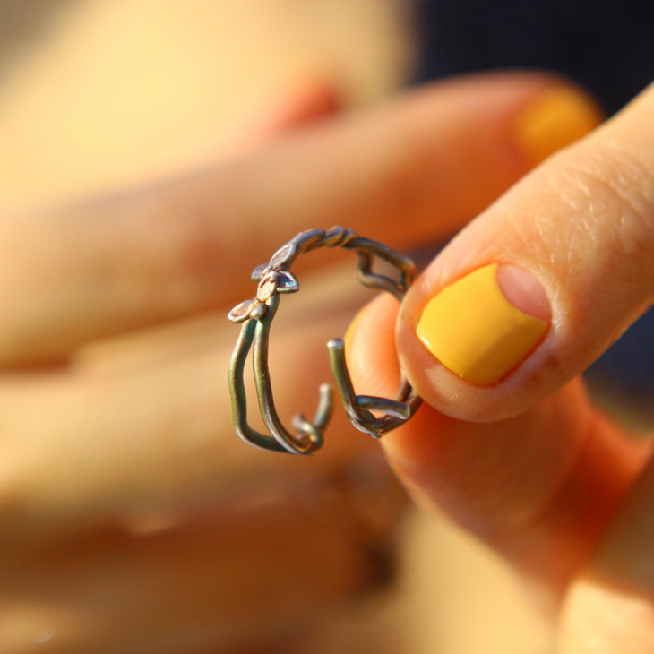 Rings in silver, Hydrangea , фото 4
