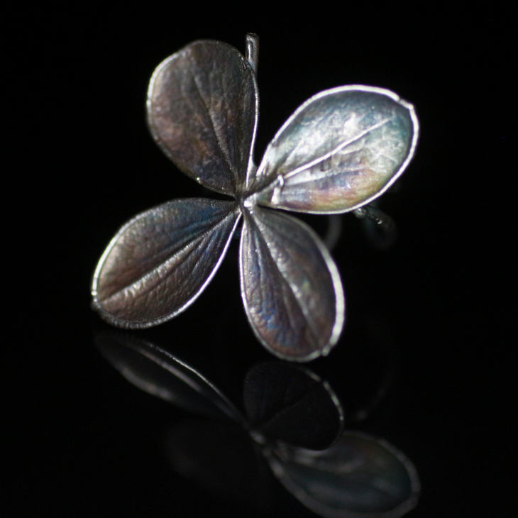 Cuff in silver, Hydrangea, фото 3
