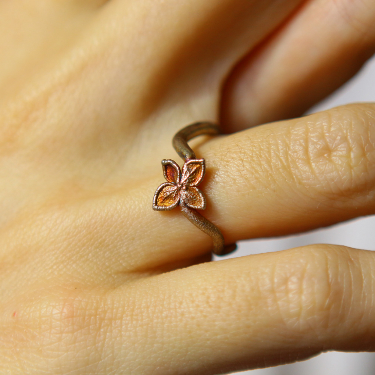 Ring in silver, Hydrangea , фото 2