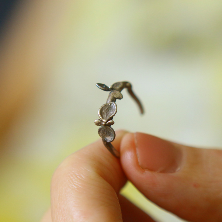 Ring in silver, Hydrangea , фото 1