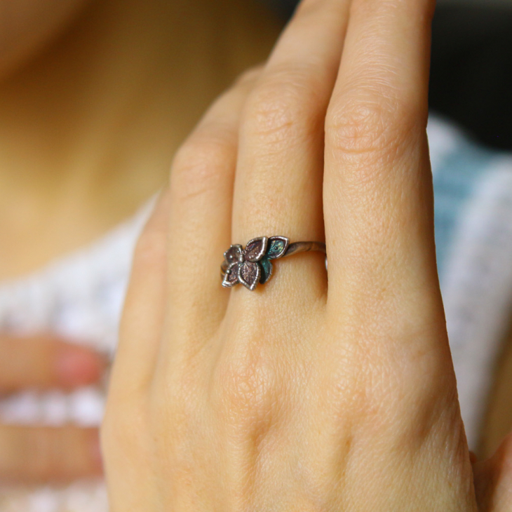 Ring in silver, Hydrangea , фото 1