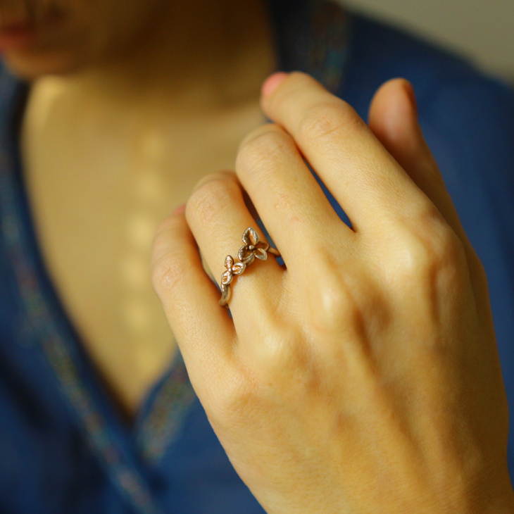 Ring in silver, Hydrangea , фото 1