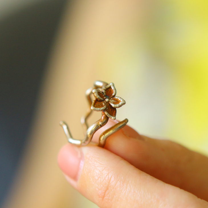 Ring in silver, Hydrangea , фото 3