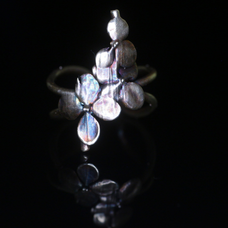 Cuff in silver, Hydrangea , фото 4