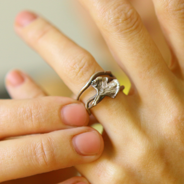 Ring in silver,Ginkgo, фото 2