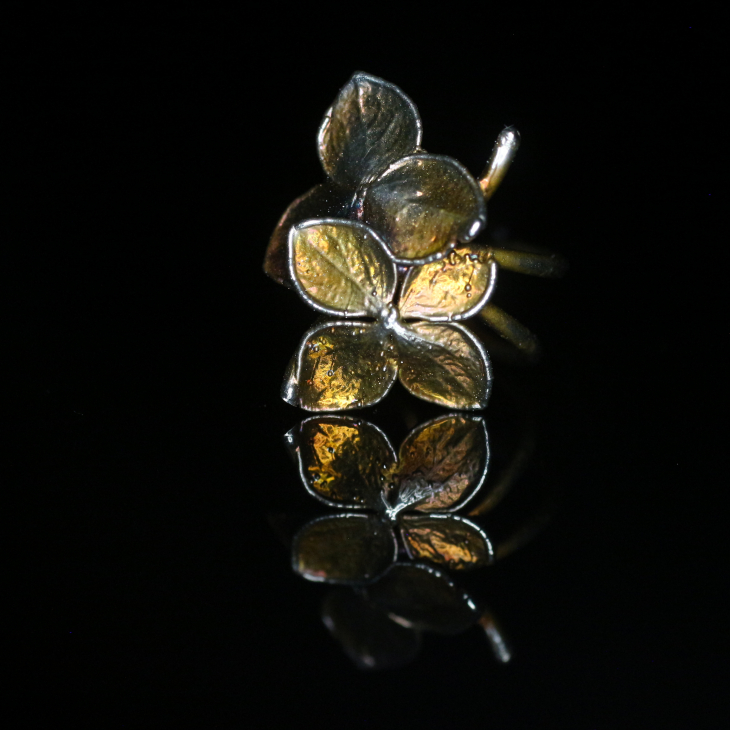 Cuff in silver, Hydrangea, фото 3